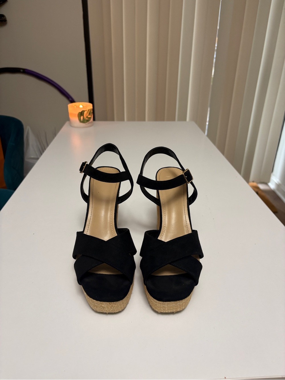Black Women's Espadrille Platform Sandals - Unbranded